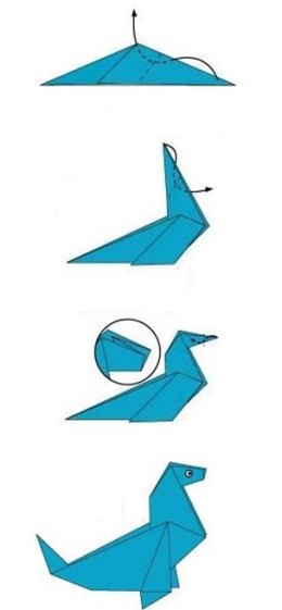 Πώς να κάνετε έναν δεινόσαυρο από χαρτί: δύο τρόπους