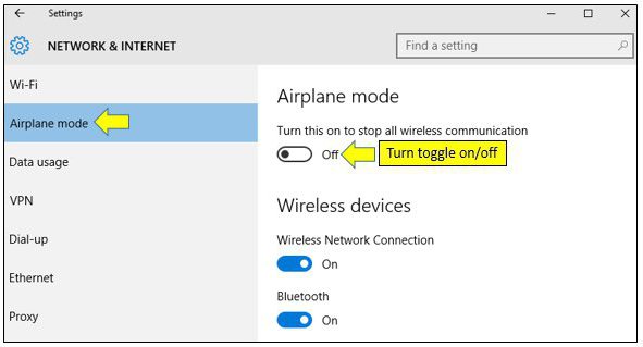 Πώς μπορώ να απενεργοποιήσω τη λειτουργία του αεροπλάνου (Windows 10); Αντιμετώπιση προβλημάτων