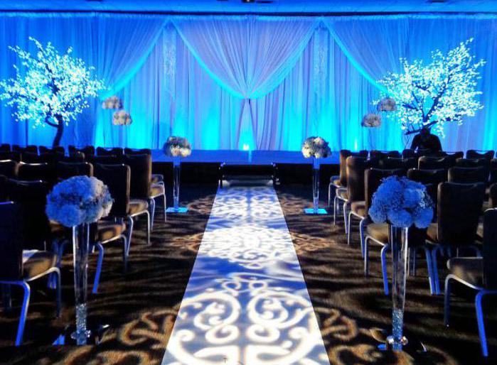 γαμήλια διακόσμηση σε μπλε χρώμα