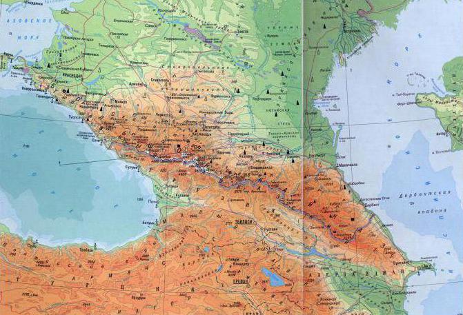 γεωγραφική θέση των βουνών του Καυκάσου